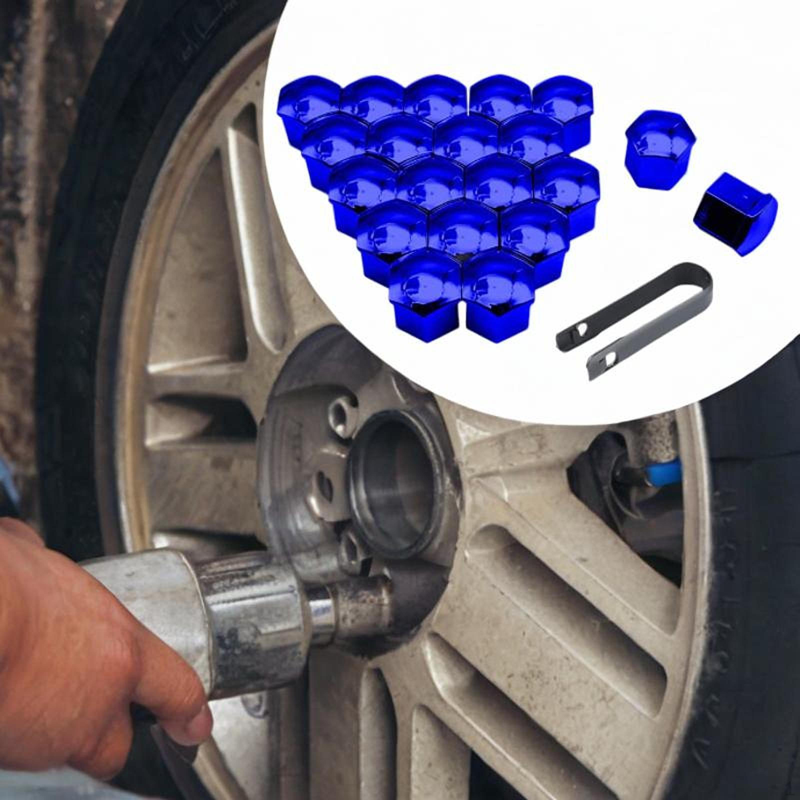 

20 шт. колпачков для гаек колес автомобиля, синие, инструмент для снятия, сменные колпачки для автомобильных болтов шин для внедорожников 17mm
