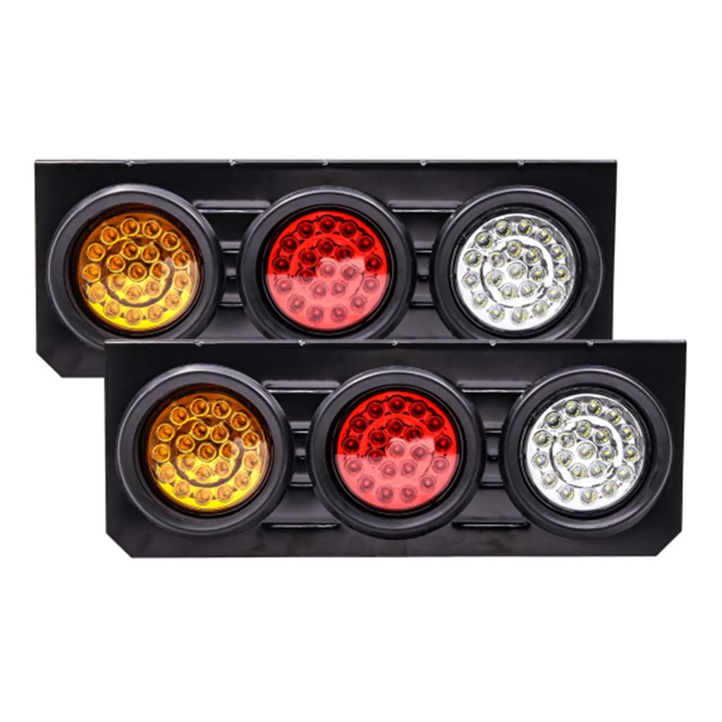 Biqing Trailer Tail Light Brake Waterproof Rear Stop Light Turn Signal Indicator Reverse Tail Lamp Grommet Mount for 12V 24V Truck Tractor Lorry