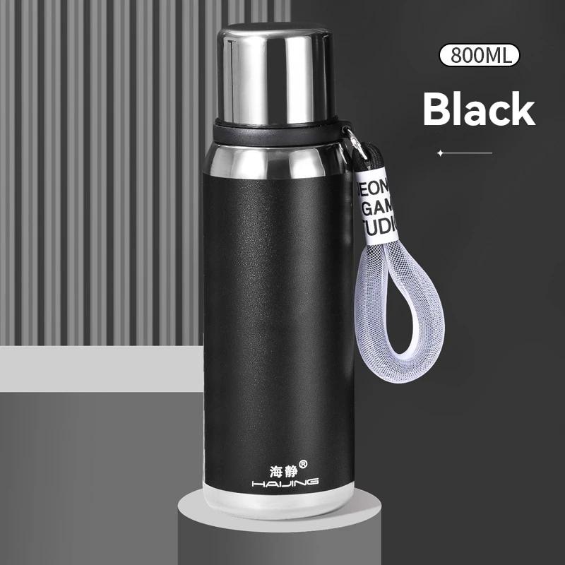 Tazza Termica da 800ML Tazza Sottovuoto Bottiglia per Caffè regali Acciaio Inossidabile A Prova di Perdite Portatile da Esterno Laccetto Tazza da Acqua progettata 316L