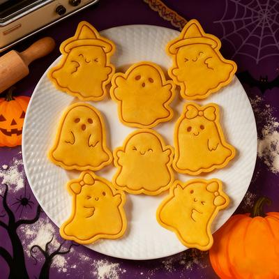 Halloween Themen Ausstechform 3D Kunststoff Entzückende Geist Keksform Fondant Stempel DIY Kuchen Dekoration Backform