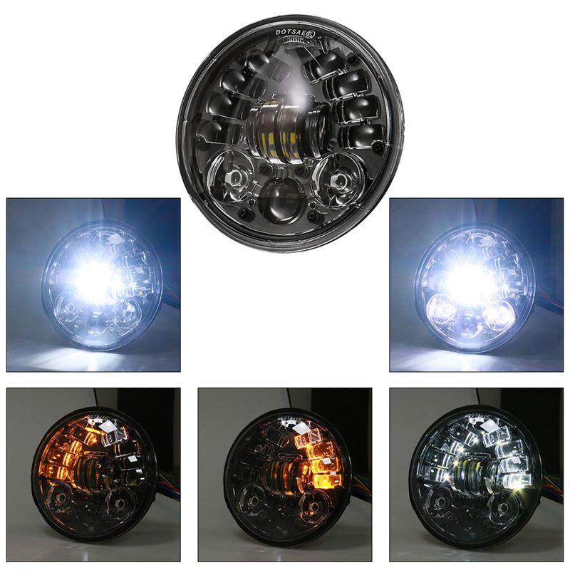 Authentic Universal 5.75 Inch LED Headlight 5 3/4 Inch LED DRL Hi/Lo 36W Motorcycle Turn Light Daytime Running Headlamp Lig