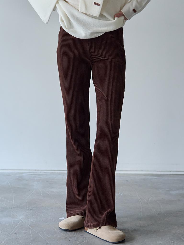 Mumutaeng Corduroy Slim Bootcut Pants _ Brown