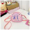 Decoration Sparkling Bow Solid Color Children Shoulder Bag For Use Daily