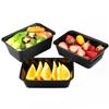 10PCS Plastic Disposable Food Containers Black Take Out Containers With Lid for Salads Sandwiches  Kitchen Fridge Storage Boxes