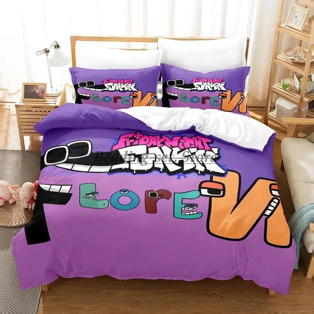 Alphabet Lore Bedding Set Single Twin Full Queen King Size Bed Set Aldult Kid Bedroom Duvetcover Sets Anime Bed Sheet Set
