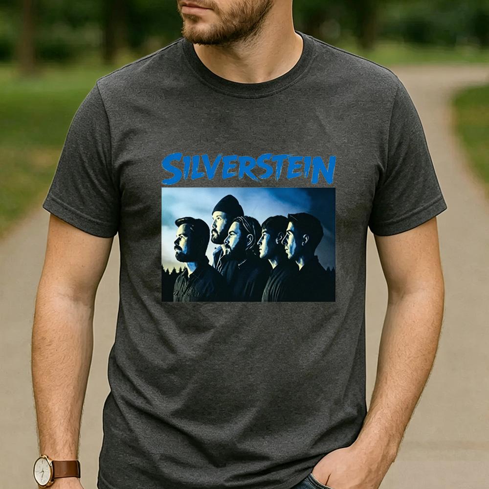 Silverstein Out Of This World Baumwoll-T-Shirt Post-Hardcore Band Grafik Unisex Kurzarm Lässig Streetwear Tägliche Musik Oberteile