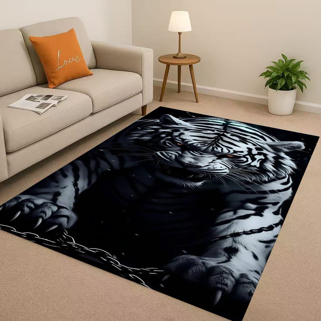 2026 New Tiger Lion Beast Art Cartoon Living Room Non Slip Area Rug Carpet for Bedroom Playroom Sofa,Home Decor Doormat Gift