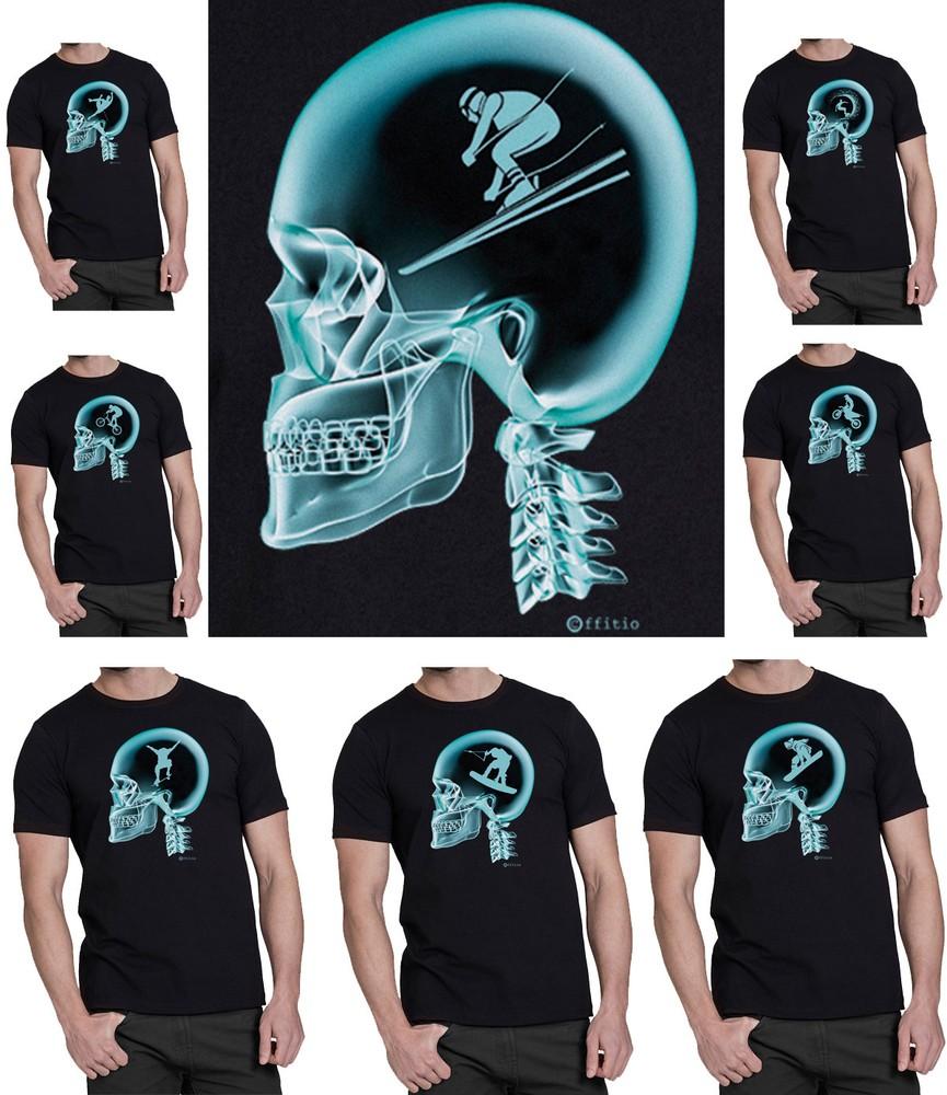 

Mens Cotton TShirt Extreme Sports On The Brain X-Ray *Choose Discipline* S