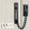 Security Door Chain Latch Bolt Restrictor Guard Lock Slide Catch with Hardened Welded Chain for Safe Door Access Control