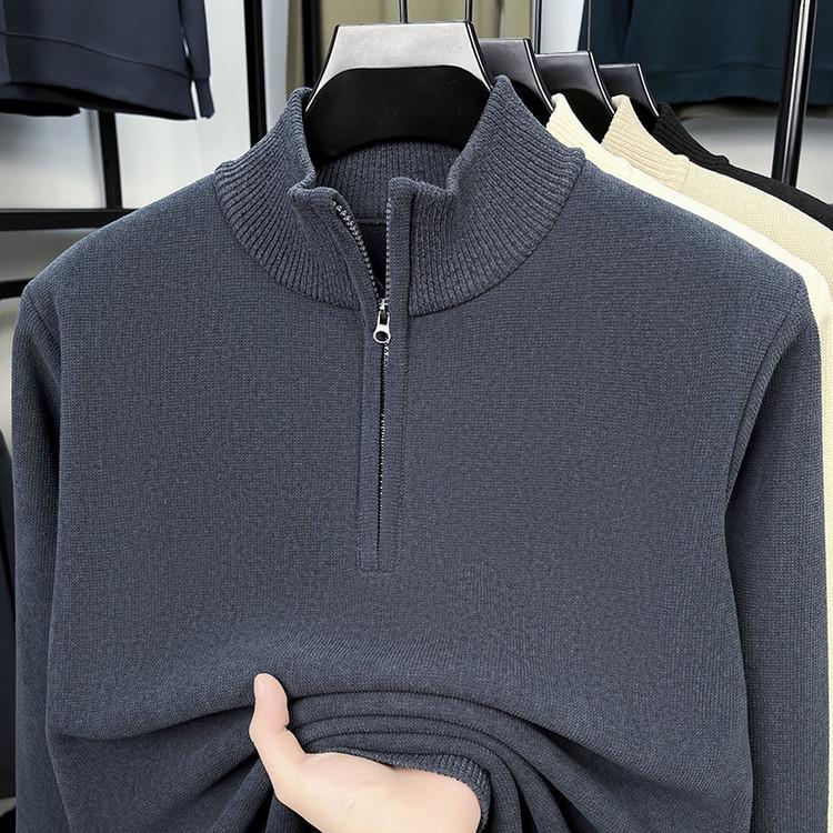 2025 Men's Warm Half-High Collar Zipper Knitwear Base Layer