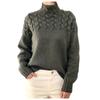 Women's Fashionable Long-sleeved High-neck Knitted Flower Pullover Sweater Sweater Top
