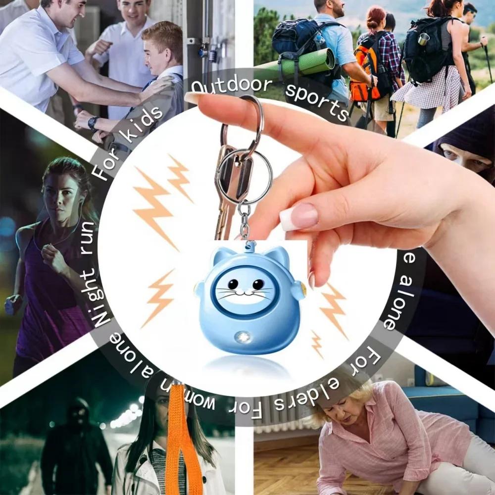 H8 Flashlight 130 Db Self Defense Alarm Keychains with Light Woman Anti-wolf Artifact Outdoor Person Emergency Safety Alarm