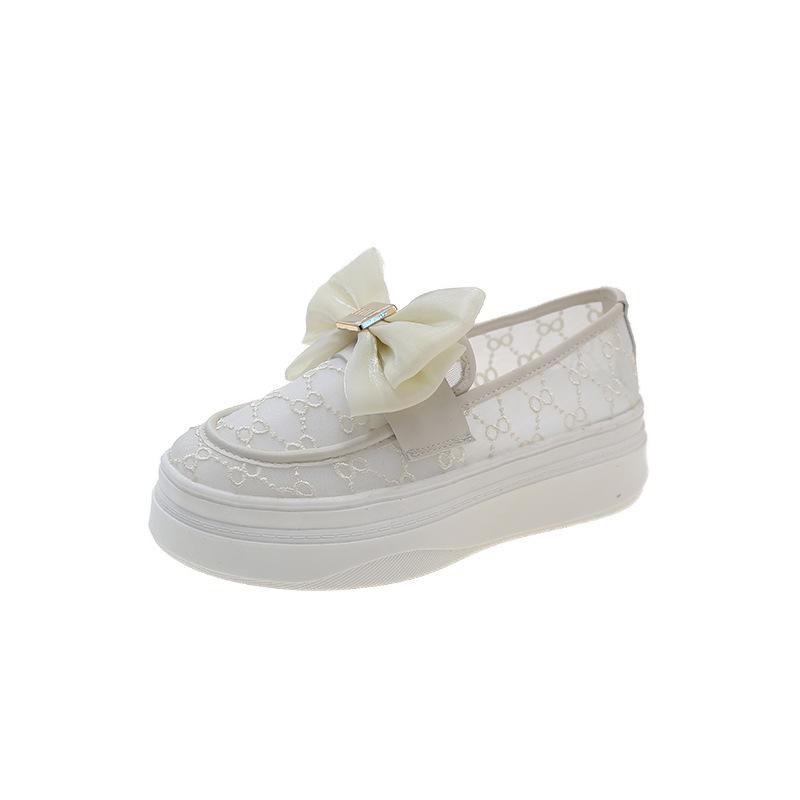 

Новая сетчатая дышащая женская обувь весна и осень повседневная обувь женская модная с бантом на одном педале ленивая женская обувь 40