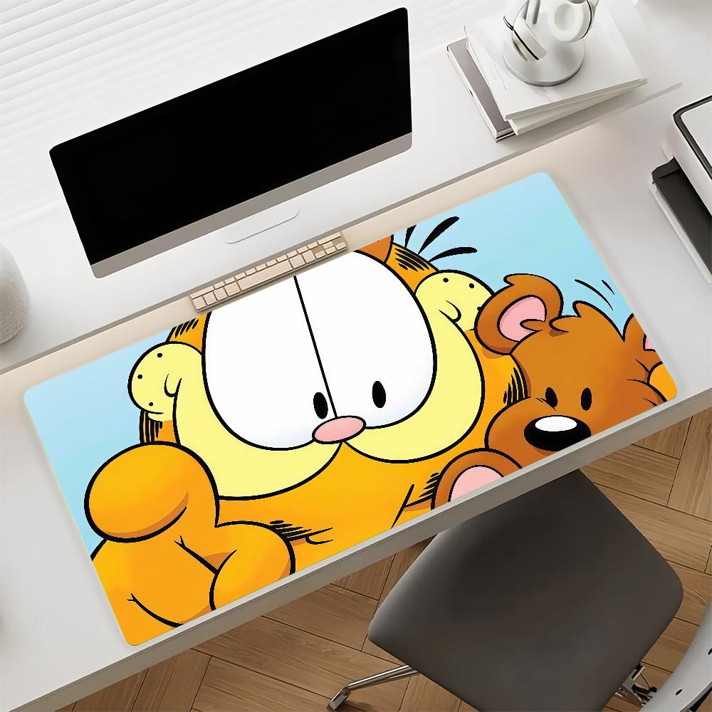 Cartoon cute G-Garfield Mouse Pad Square Office Gaming Desk Mat Waterproof Non-Slip Rubber Decorative