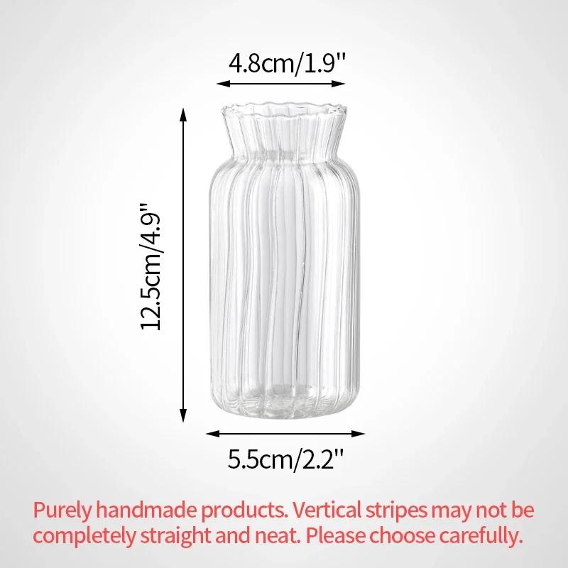 Glass Vase Decorative Flower Bottle Transparent Flower Vase Mushroom Bud Vase Home Decor Table Ornaments Mother'S Day Gifts