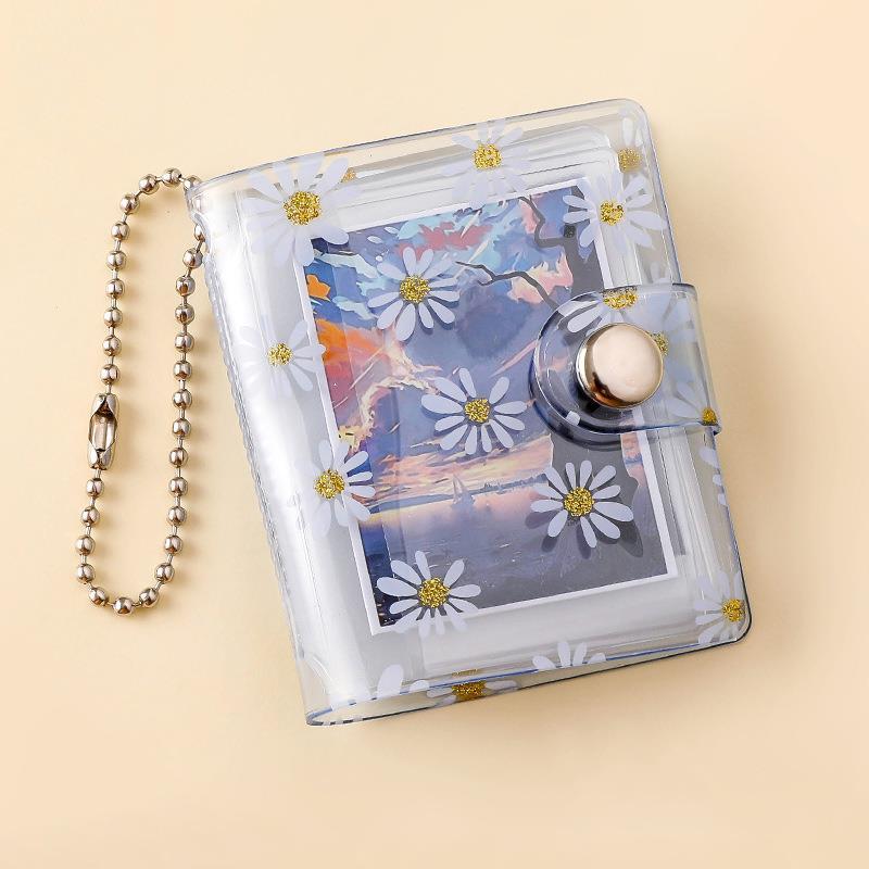 1/2 inch 20 Pockets Small Photo Album Keychain Mini Photos Collect Book Hanging Chain Card Holder Instax Card Photocard Holder