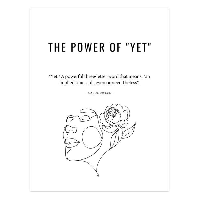 Nordic Style Canvas Painting Minimalist Poster Growth Mindset Motto Decorative Paintings Motivational Wall Art Picture for Room