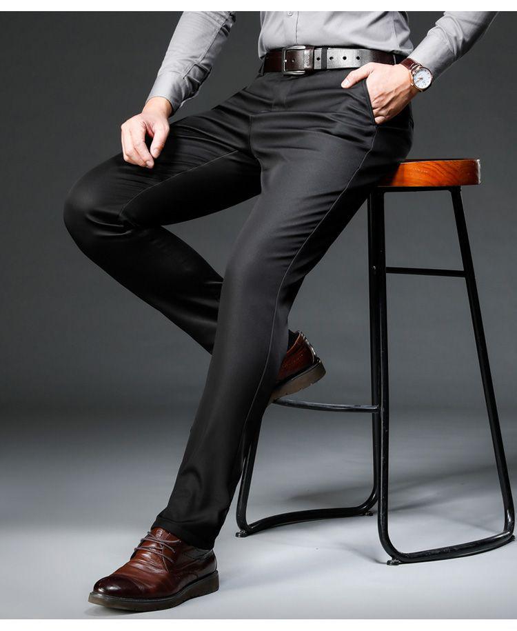 Men's Lyocell Plus Velvet Straight-Leg Dress Pants: 2025 Autumn/Winter Collection
