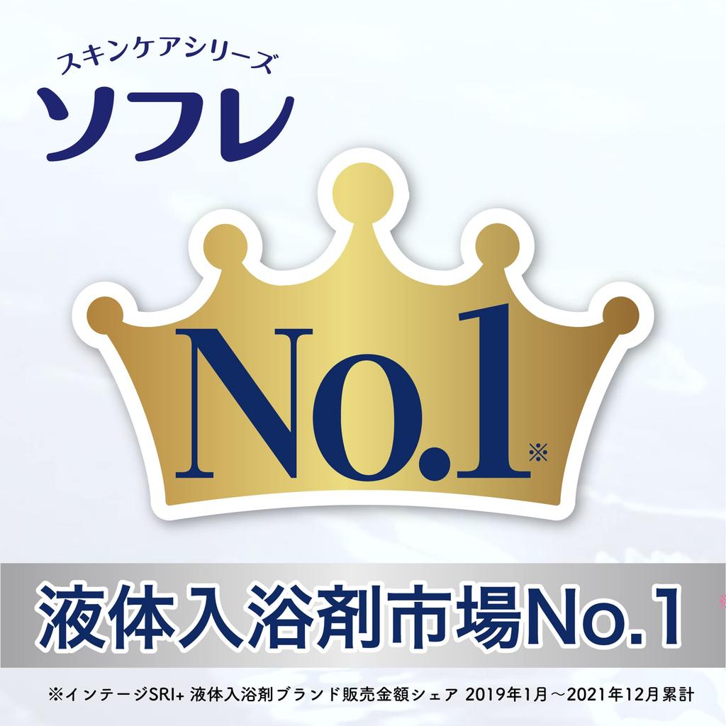 Sofre Medicated Skincare Bath Liquid Rich and Moisturizing Liquid Bath Additive for Babies and White Floral Creamy Cloudy Water Liter Refill [Large