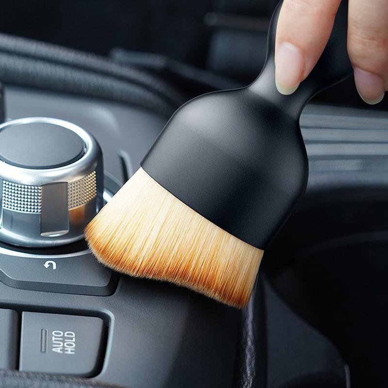 5/10Pcs Car Interior Cleaning Brush Conditioner Air Outlet Soft Fur Clean Brushes With Shells Crevice Dust Brush Tools