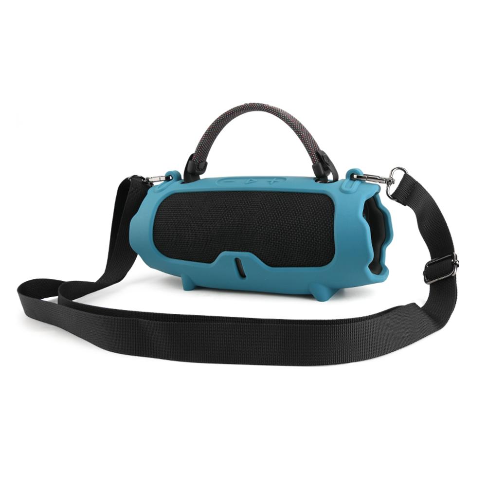 Silicone Case with Shoulder Strap Portable Travel Soft Cover Protective Sleeve Cover for JBL Charge 6 Portable Speaker
