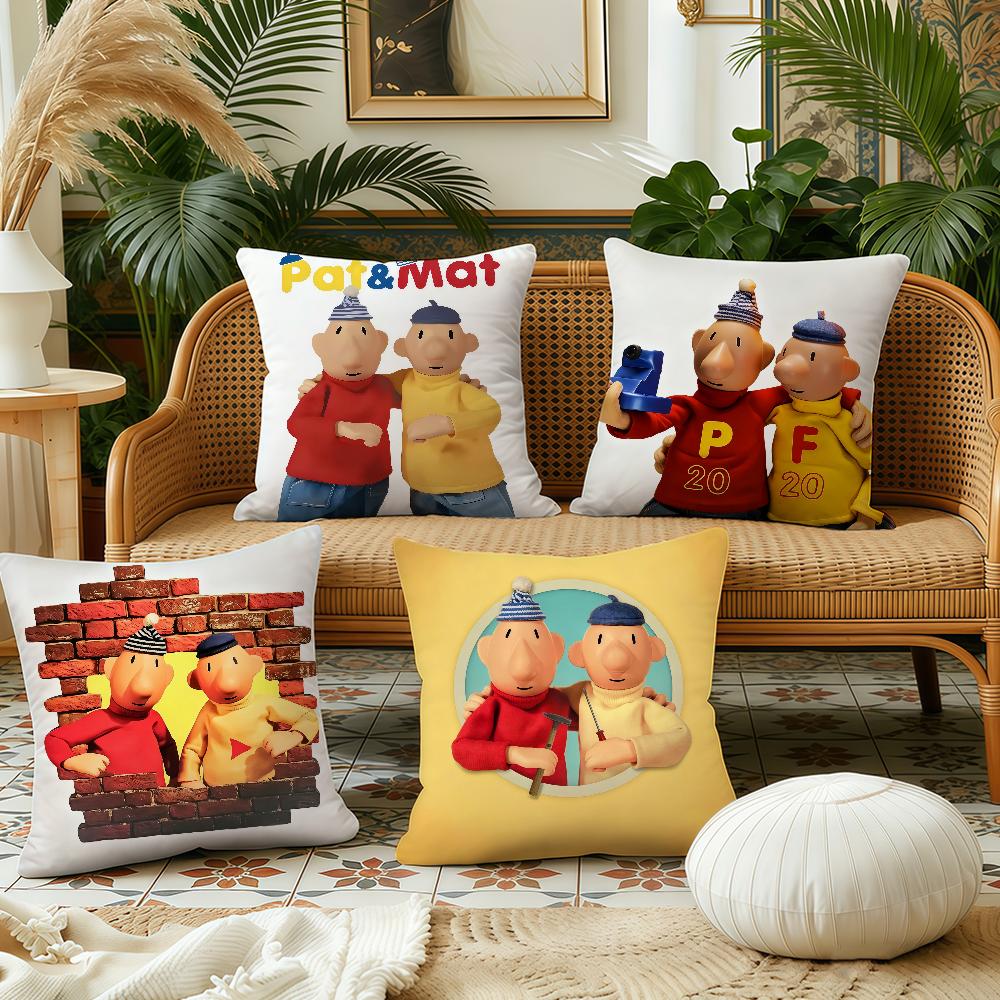 Cartoon PPat Mat Cushion Cover Pillow Case Plush Fabric Soft Double Sided Print Sofa Cushion Cover Throw Pillow Covers