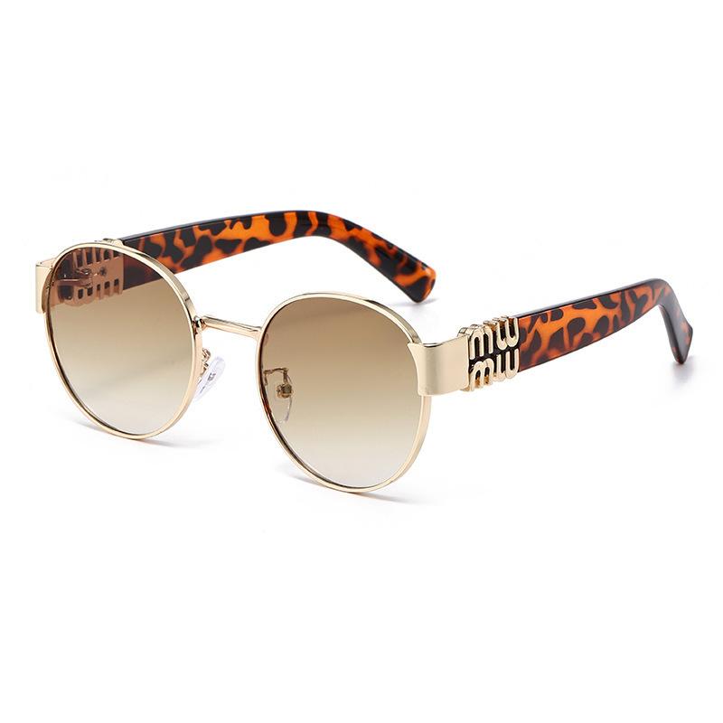 The new M comes with a round frame, European and American old money style temperament, high-end sunglasses, women's fashion trend, gold, UV pro
