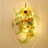 Easy To Install Faux Sunflower Wall Hanging Ornament Green Plant Decoration for Home or Commercial Space