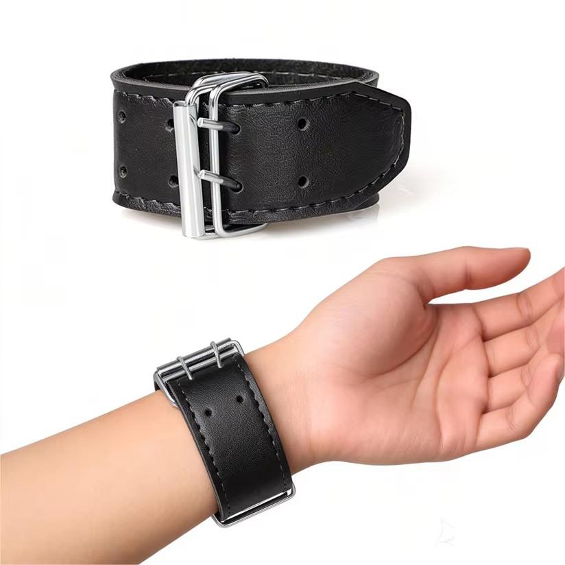 Fashion Casual Wristband Personalized PU Leather Watchband Men Women Trendy Hip-Hop Double-Row Buckle Wristband Watchband Strap