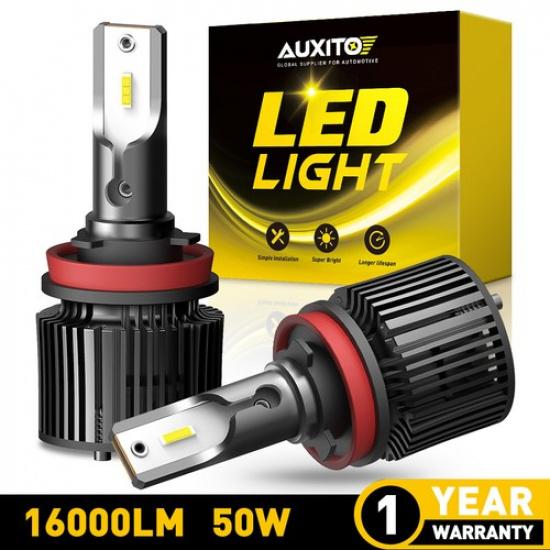 AUXITO H11 H8 H9 LED комплект фар Светодиодные лампы ближнего и дальнего света Супер яркие 6000K Белые 24 Вт