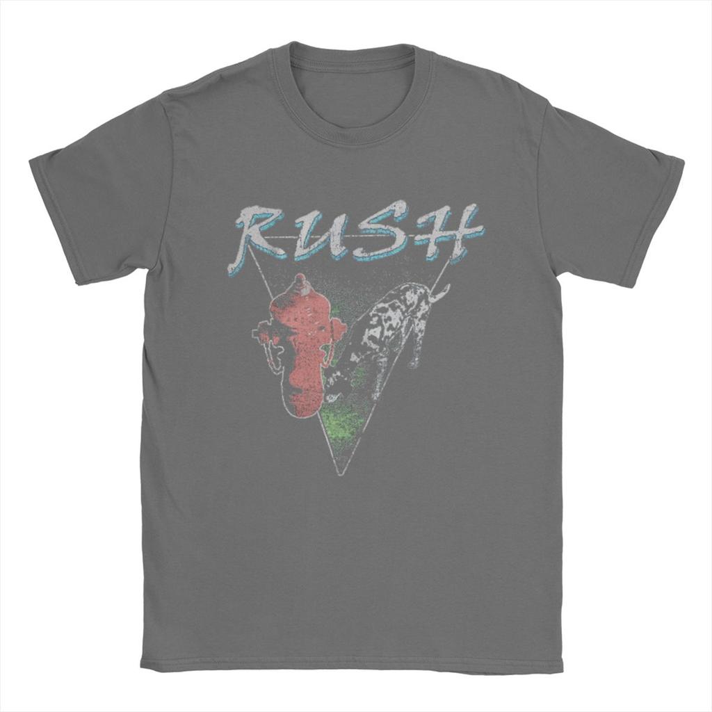 Men's Band Rush T Shirt Pure Cotton Tops Humorous Short Sleeve O Neck Tees Original T-Shirt