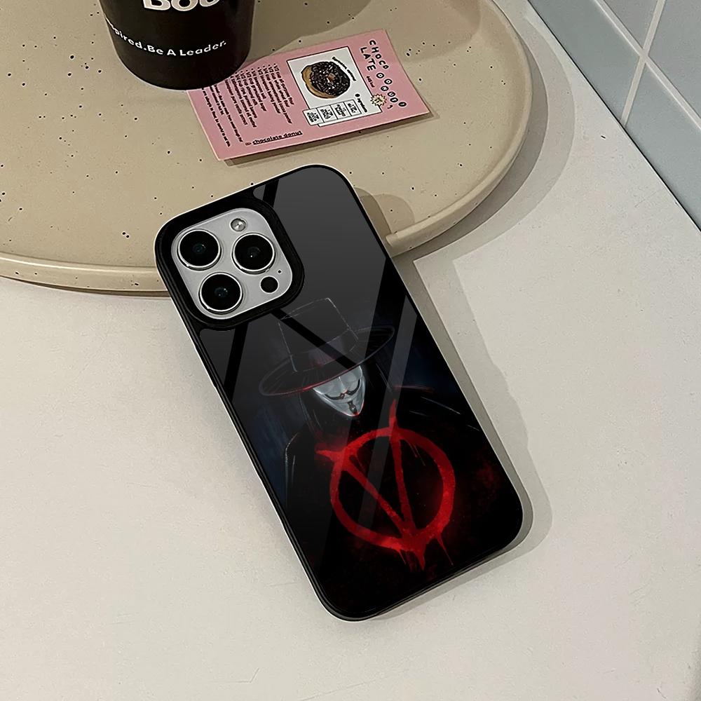 V For Vendetta Phone Case for Iphone 17 16 15 14 Air 13 12 11 Pro Max Mini Plus Fundas Shell PC+TPU Cover