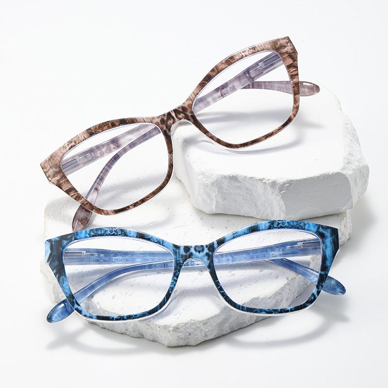 Kunststoff Lesebrille für Herren Große Katzenaugen Modische Weitsichtigkeitsbrille für Damen Blaulichtfilter Brille Alterssichtigkeit +1+1.5+2.0+2.5+3.0+3.5+4.0