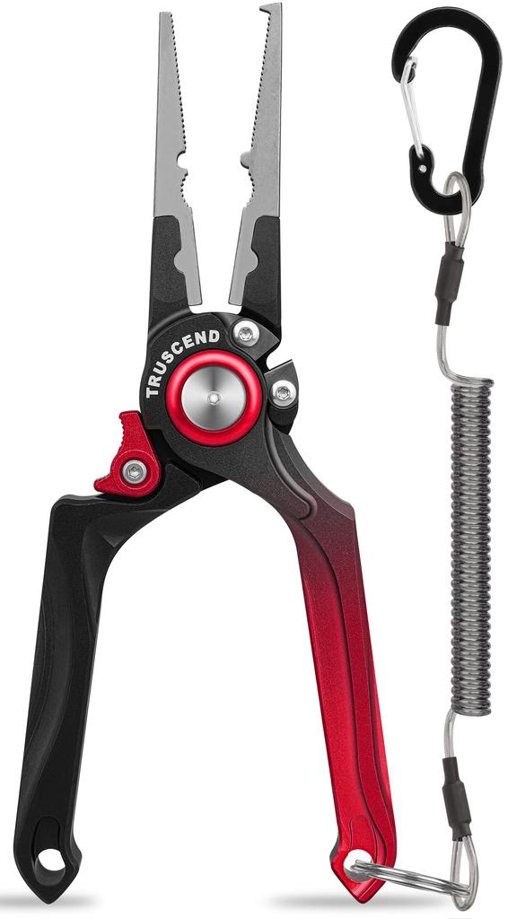 TRUSCEND Aluminum with Fishing Pliers with Safety PTFE Saltwater Hook Needle Line Stainless High (Truscend) [Aviation Lock] Rope, Coated,