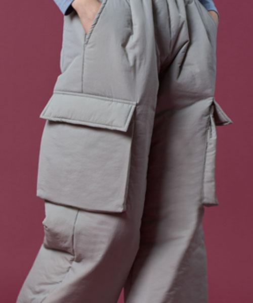 KOLEAT Padded Thermal Thick Quilted 3D Cargo Slacks Pants [Sky Gray] Winter Pants Ver.