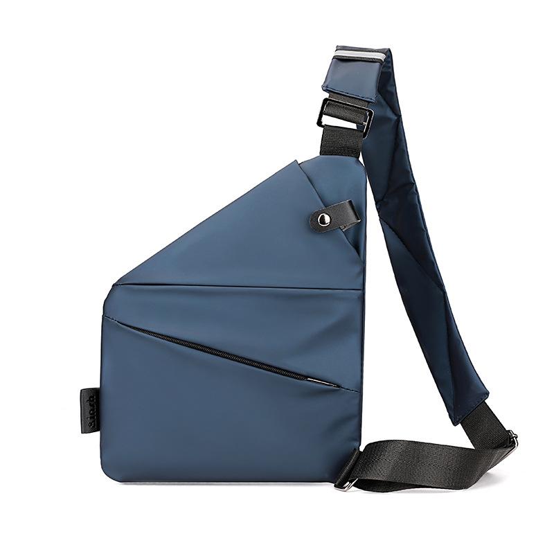 Right Shoulder Gun Bag, Nylon Breast Bag, Men'S Lightweight, Simple And Large-Capacity Messenger Bag, Casual Close-Fitting Shoulder Bag.