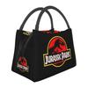 Jurassic Park Print Thermal Lunch Bag Unisex Portable Insulated Cooler Bento Tote Bag for Picnic Work Reusable Packed Lunch Box