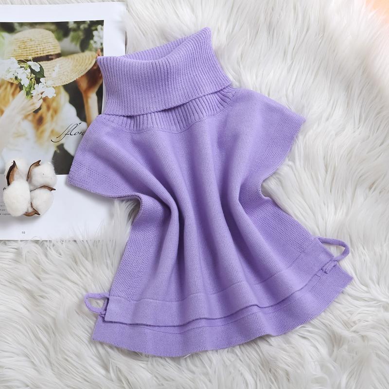 White Knitted Turtleneck Fake Collar Women Detachable Collars Winter False Collars Woman Black Removable Faux Col Half Shirt