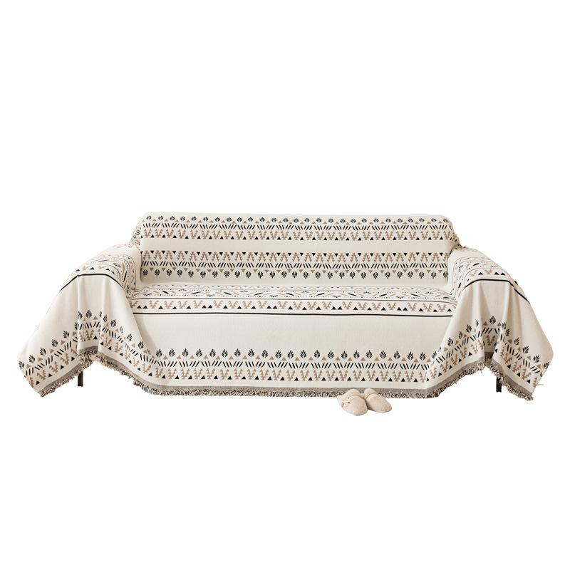Bohemian Style Thick Chenille Cat Scratch Resistant Sofa Cover One Piece All Season Couch Protector