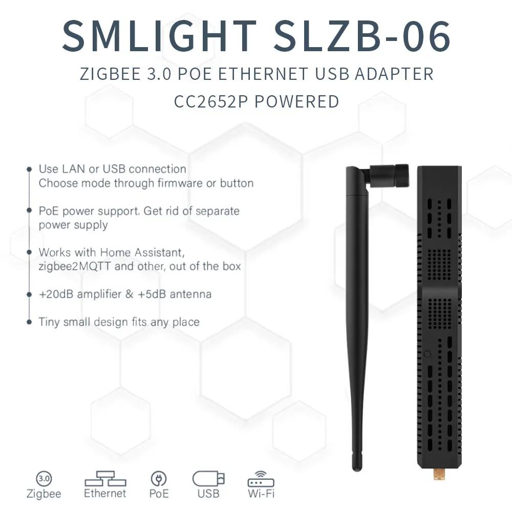 SMLIGHT SLZB-06/SLZB-06M/SLZB-06p7 Zigbee 3.0 To Ethernet,USB,WiFi Gateway Coordinator with PoE,works with Home Assistant,ZHA