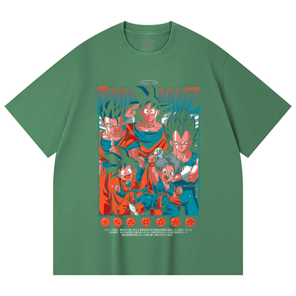 230 Gsm 100% Cotton Dragon Ball V37 Print Unisex Heavy Cotton T Shirt