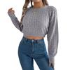 Autumn Winter Sexy Low Back Button Hollow Long Sleeve Turtleneck Sweater Women's Clothing