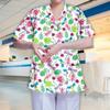 Women's V Neck Scrub Shirt Breathable Workwear Nurse Work Uniform Nursing Top for Women