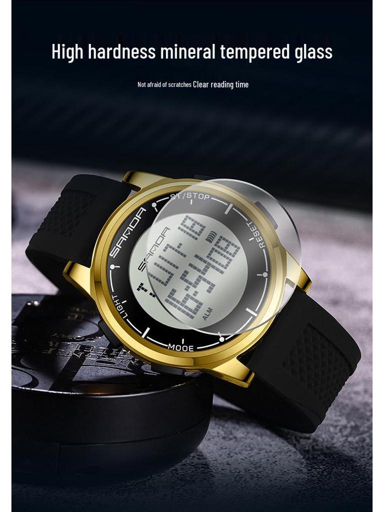 Sanda Luminous Men's Multifunctional Waterproof Digital Watch with Stopwatch and Alarm Clock  