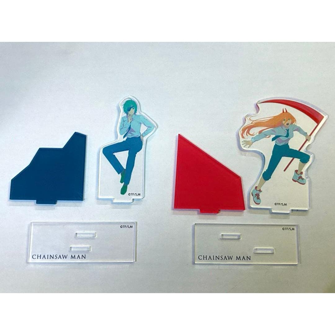 Used Chainsaw Man acrylic stand set of 3