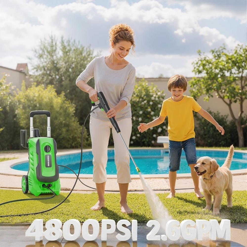 Pressure Washer 4800PSI 2.6GPM Power Washer with 4 Quick Connect Nozzles, High Pressure Cleaning Machine with Foam Cannon for Ca