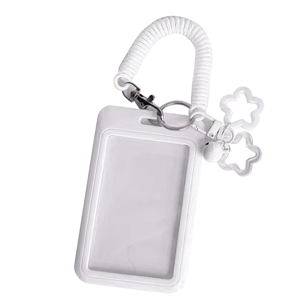 Colorful ID Card Holder Clear Acrylic Plastic Holder Cute Keychain Holder ID Cards
