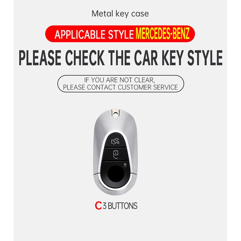 Zinc Alloy Car Key Case Cover For Mercedes Benz C E S Class Glc W206 W223 W214 E300 C260 C300 S450 S500 Keychain Accessories