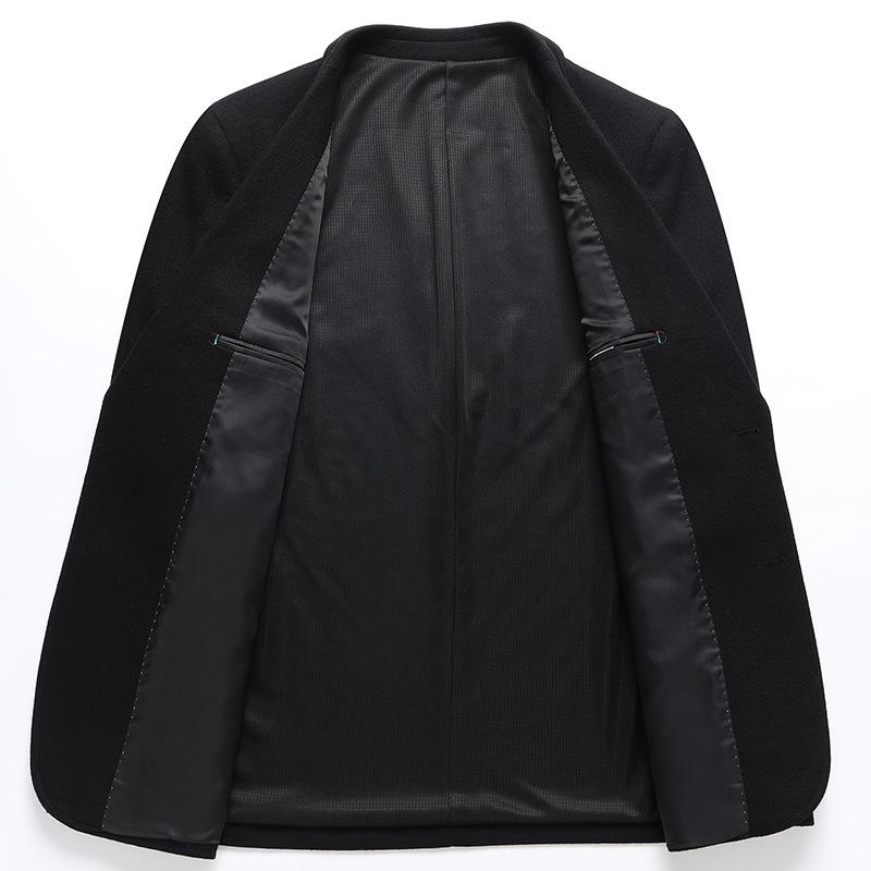 Men's Casual Suit Spring and Autumn Light Luxury Business Knitted Wool Single West Middle-aged and Young People Single-breasted Suit Jacket