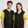 Maglie da Baseball a Righe Bottoni Manica Corta Camicie Estive Casual Larghe Unisex Streetwear Moda Donna Uomo Abbigliamento Top